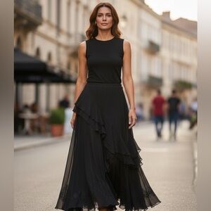 Newport News Black Asymmetrical Skirt